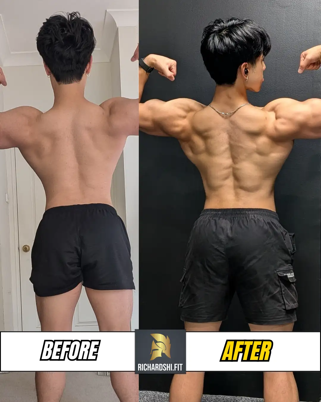 Richard displaying the result of his own physique transformation