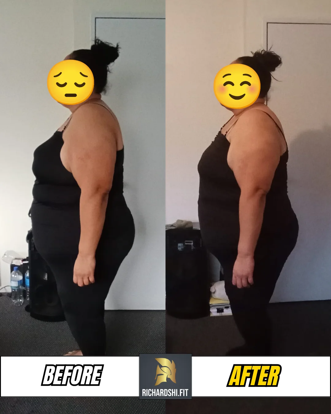 Agness's before-and-after transformation