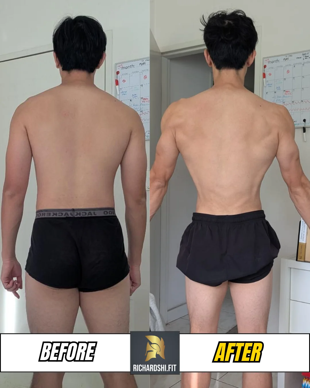 Kevin's before-and-after transformation · Back · Comparison 1