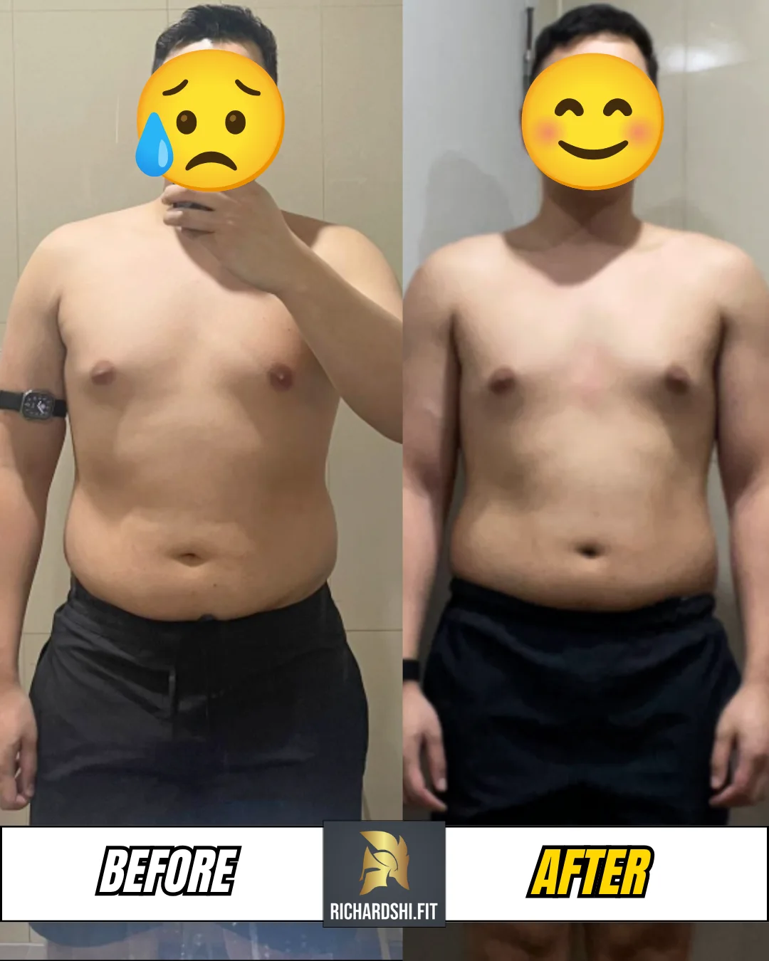 Ricko's before-and-after transformation